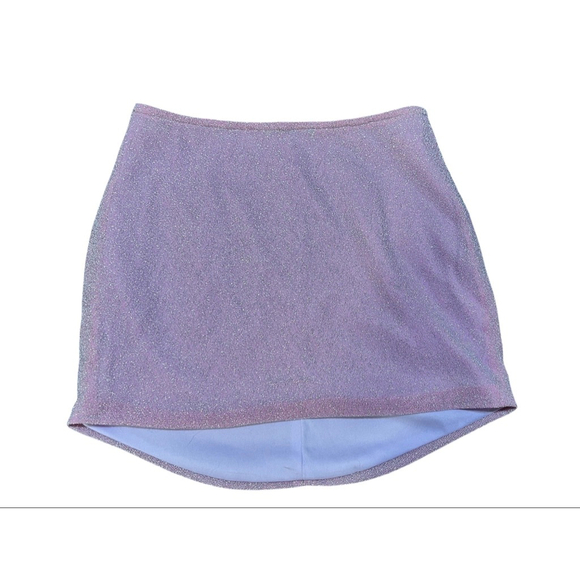 SNDYS Glitter Mini Skirt Pink Sparkle Size S - Picture 2 of 8